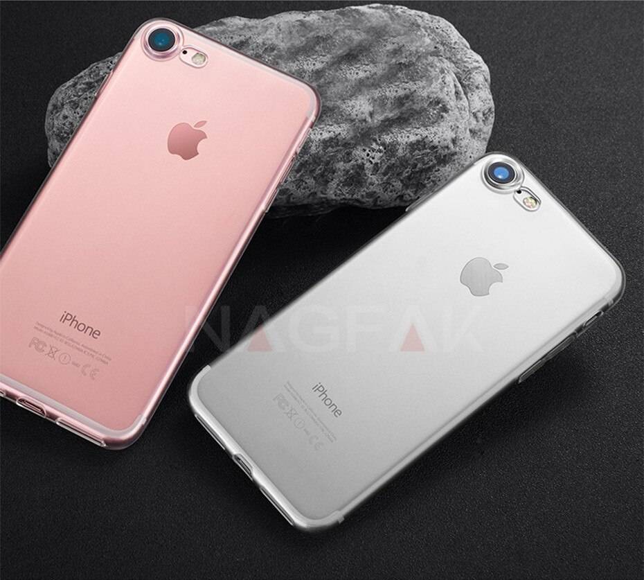 NAGFAK Ultra Thin Transparent Case For iPhone 8 7 Plus 6 6S Plus Cases Soft TPU Cover For iPhone 6 6S 7 8 Plus Phone Case Capa