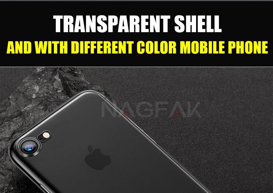 NAGFAK Ultra Thin Transparent Case For iPhone 8 7 Plus 6 6S Plus Cases Soft TPU Cover For iPhone 6 6S 7 8 Plus Phone Case Capa