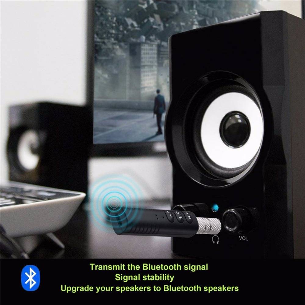3.5mm Jack Clip-on Wireless Bluetooth Receiver Mini Bluetooth Car kit Audio Music adapter with Mic for Headphone Speaker