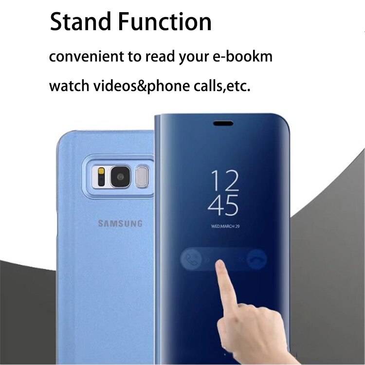 For Samsung Galaxy S8 Plus S6 S7 Edge Note 8 Smart Clear Mirror View Case For Samsung A3 A5 A7 J3 J5 J7 2017 Flip Stand Cover