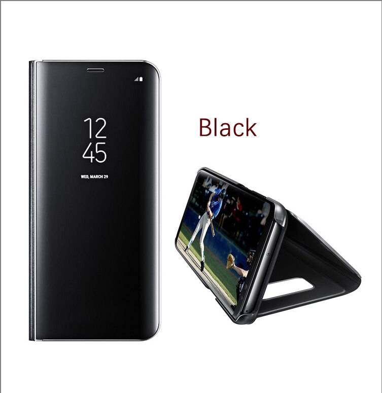 For Samsung Galaxy S8 Plus S6 S7 Edge Note 8 Smart Clear Mirror View Case For Samsung A3 A5 A7 J3 J5 J7 2017 Flip Stand Cover