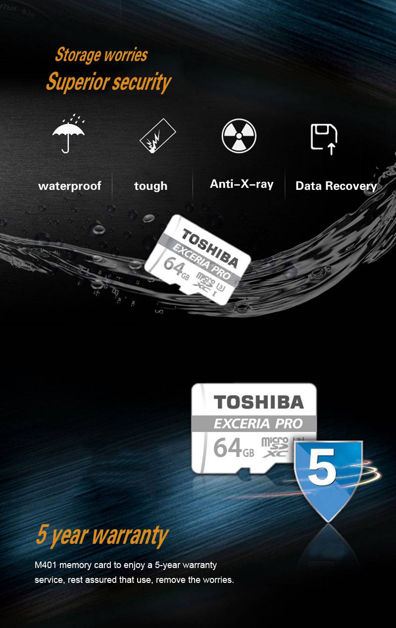 TOSHIBA U3 EXCERIA PRO 32GB 64GB Memory Card 4 k Highway Vehicle Traveling Data Recorder Monitoring Stored Micro SD Card 95MB/s